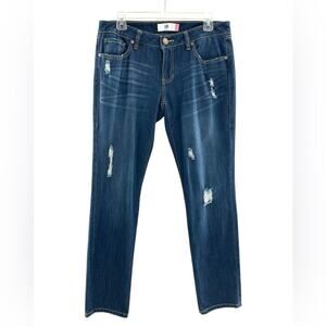 Cabi Darker Wash Distressed Slim Boyfriend Jeans Women's Size 6